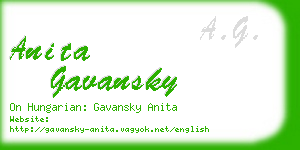 anita gavansky business card